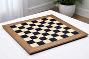 Wooden Deluxe Black Dyed Poplar & Sycamore with Matte Finish Chess Board 24" - 60 mm - CHESSBAZAAR