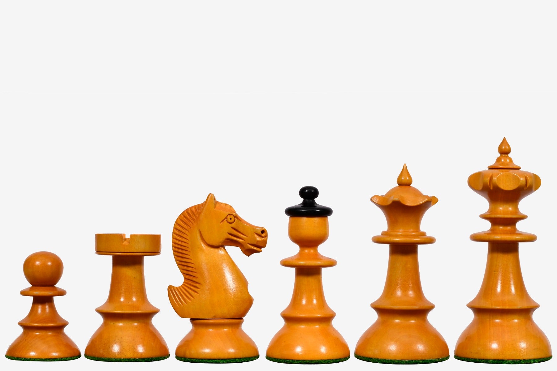 Reproduced Vintage Series Original Austrian Coffee House Old Vienna Chess Pieces Made By Ebonized and Antique Boxwood V2.0- 3.8"  King