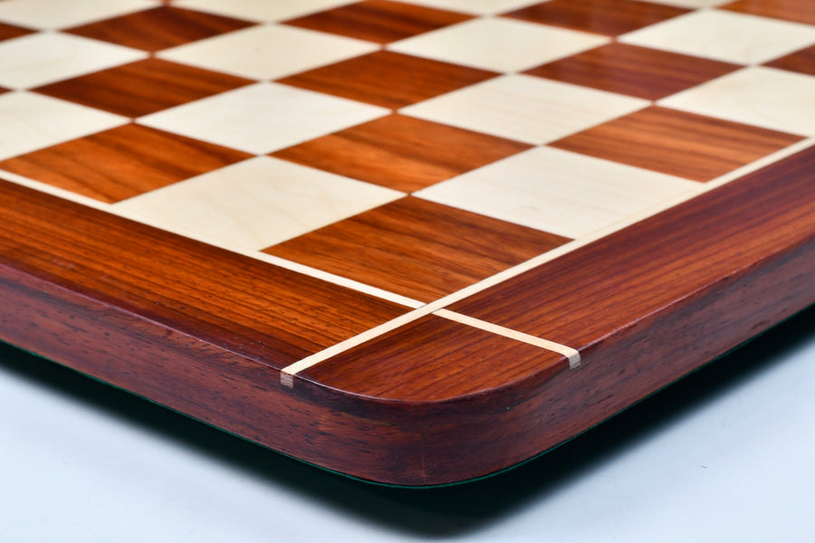 Rounded Edge Blood Red Bud Rosewood Chess Board 23" (60mm)