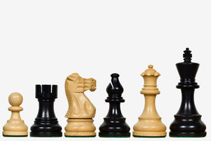 Smokey Staunton Chess Pieces Ebonized & Natural Boxwood 3.8" King