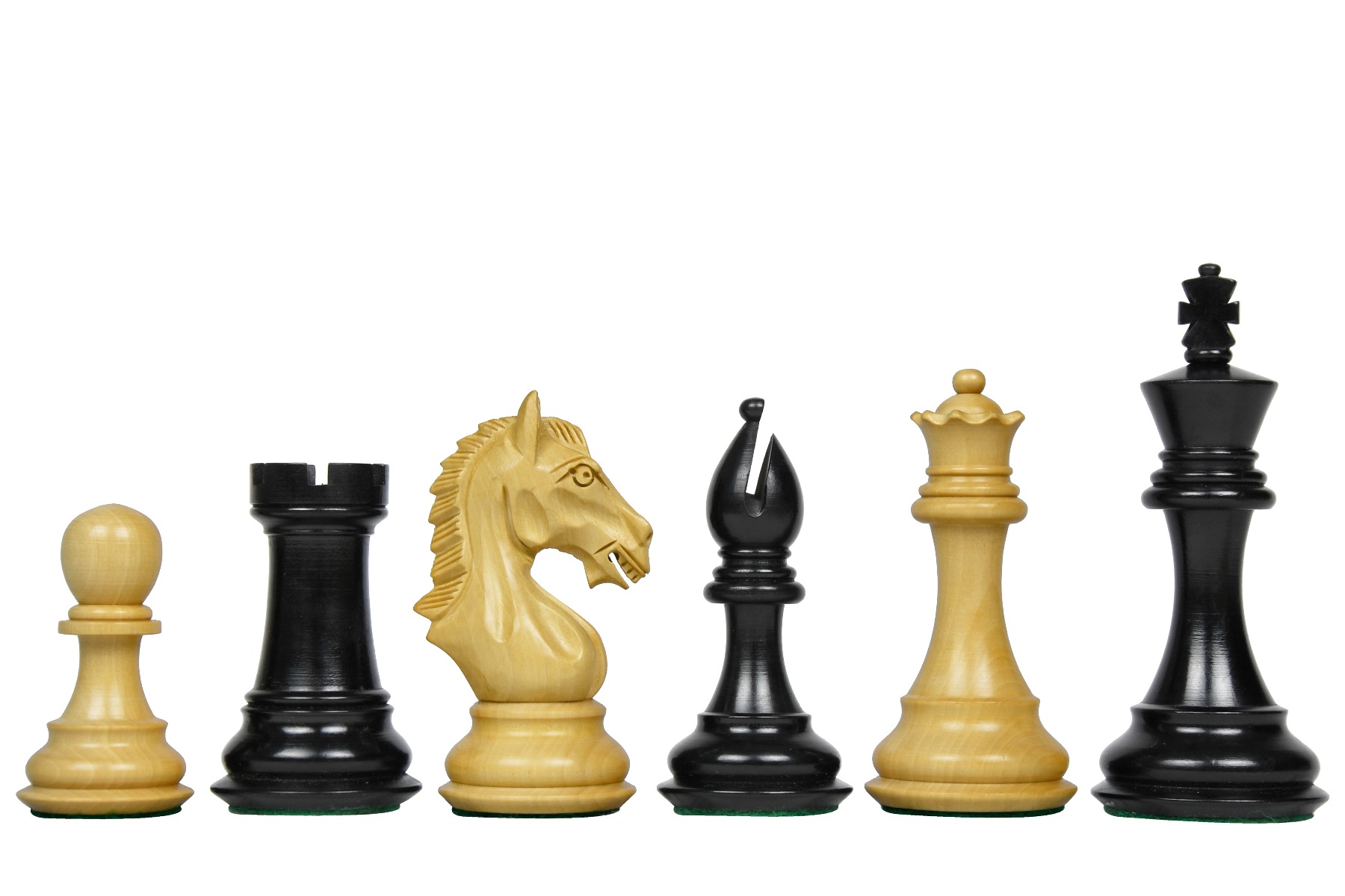 CB The Derby Knight Staunton Pattern Weighted Chessmen in Ebonized Boxwood - 4.1