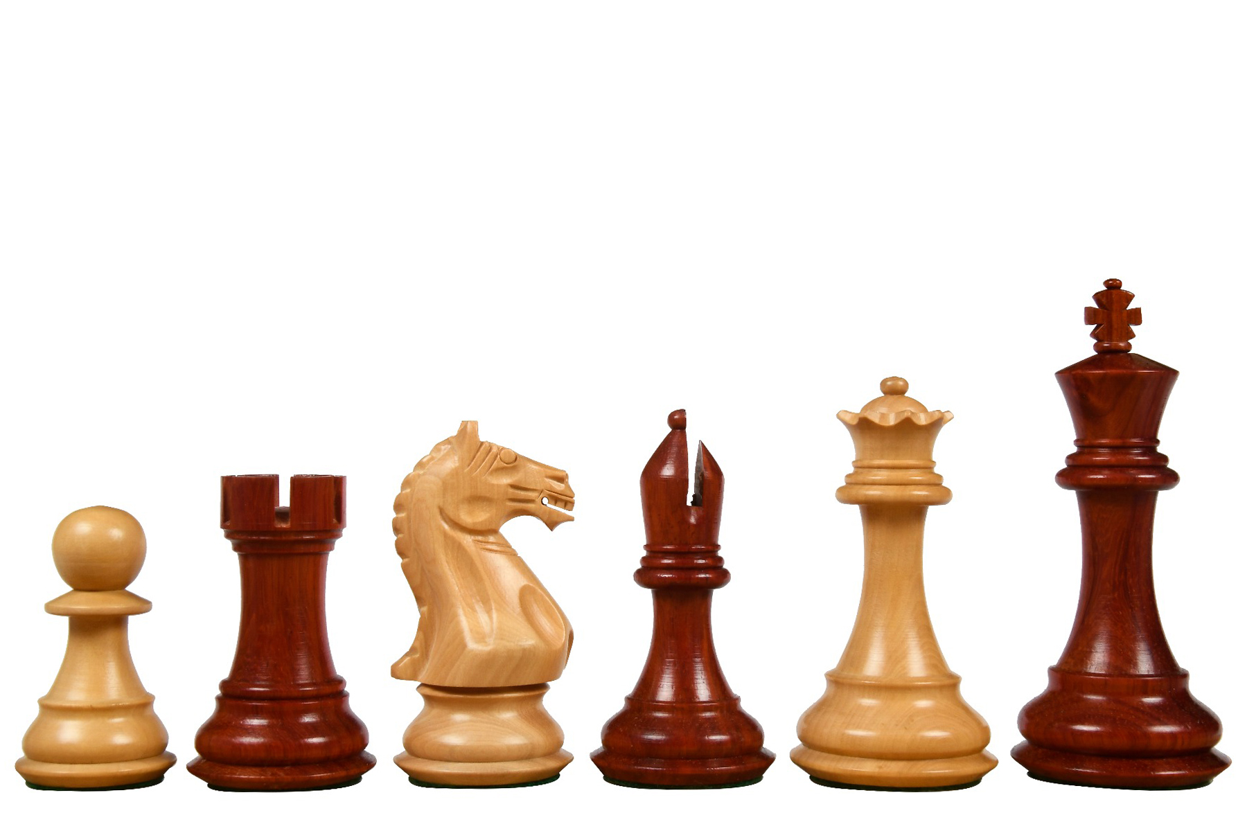 Fierce Knight Staunton Series Chess Pieces in Bud Rosewood & Box Wood - 4.0
